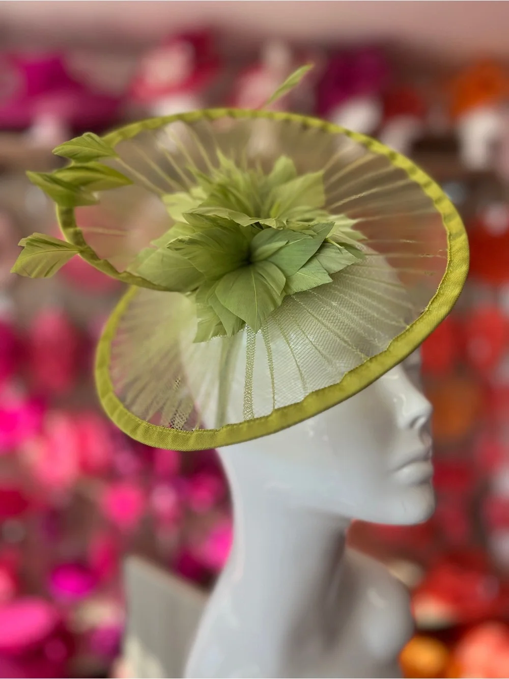 Chartreuse Lime Olive Army Jade Green Fascinator Headband from England!